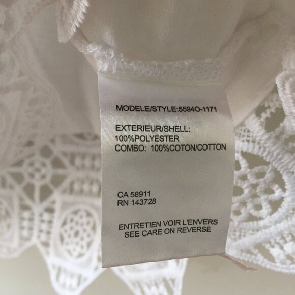 NEW Tribal White Lace Sleeveless Top - Small - Picture 4 of 4